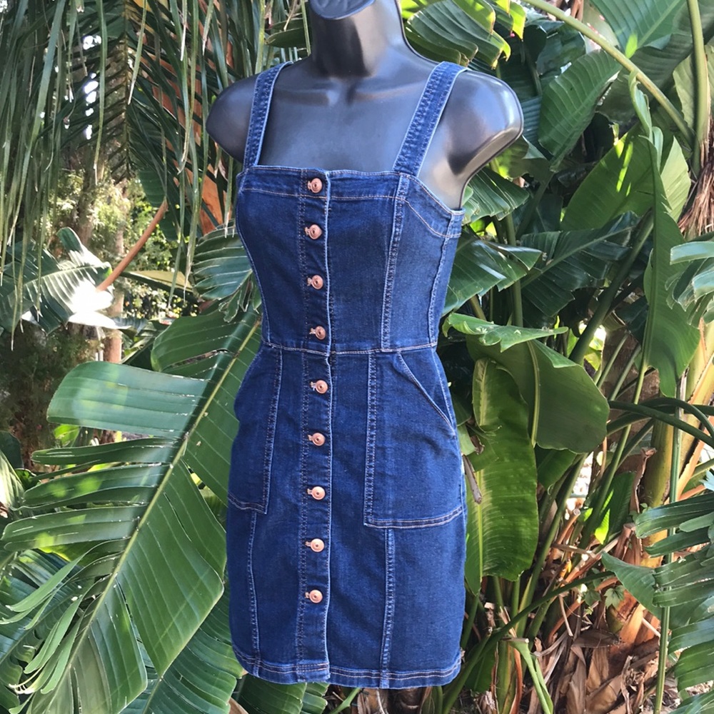 H&M denim overall dress